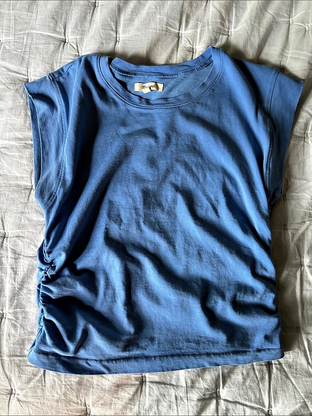 Madewell Side-Cinch Muscle Tee Short Sleeve Blue Small